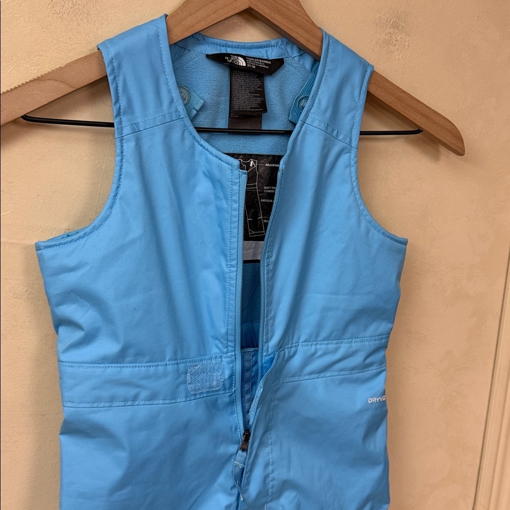 The North Face Insulated Light Blue Toddler Snow Bibs size 3T - Picture 4 of 6